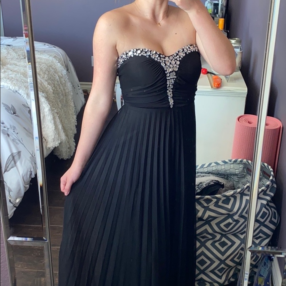 Black Long Strapless Dress
